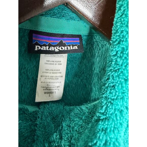 Patagonia Women's Re-Tool Snap-T Full Zip Fleece Jacket Teal Green Sz L - Picture 5 of 8